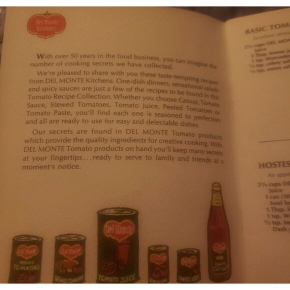 Secrets From Del Monte Kitchens Tomato Recipes Collection  Vintage Cookbook - Picture 3 of 4